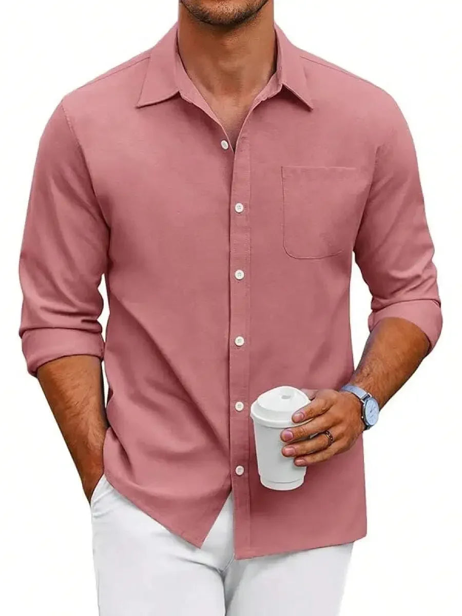 Mens Oxford Shirt Long Sleeve Button Down Casual Dress Shirt Regular Fit
