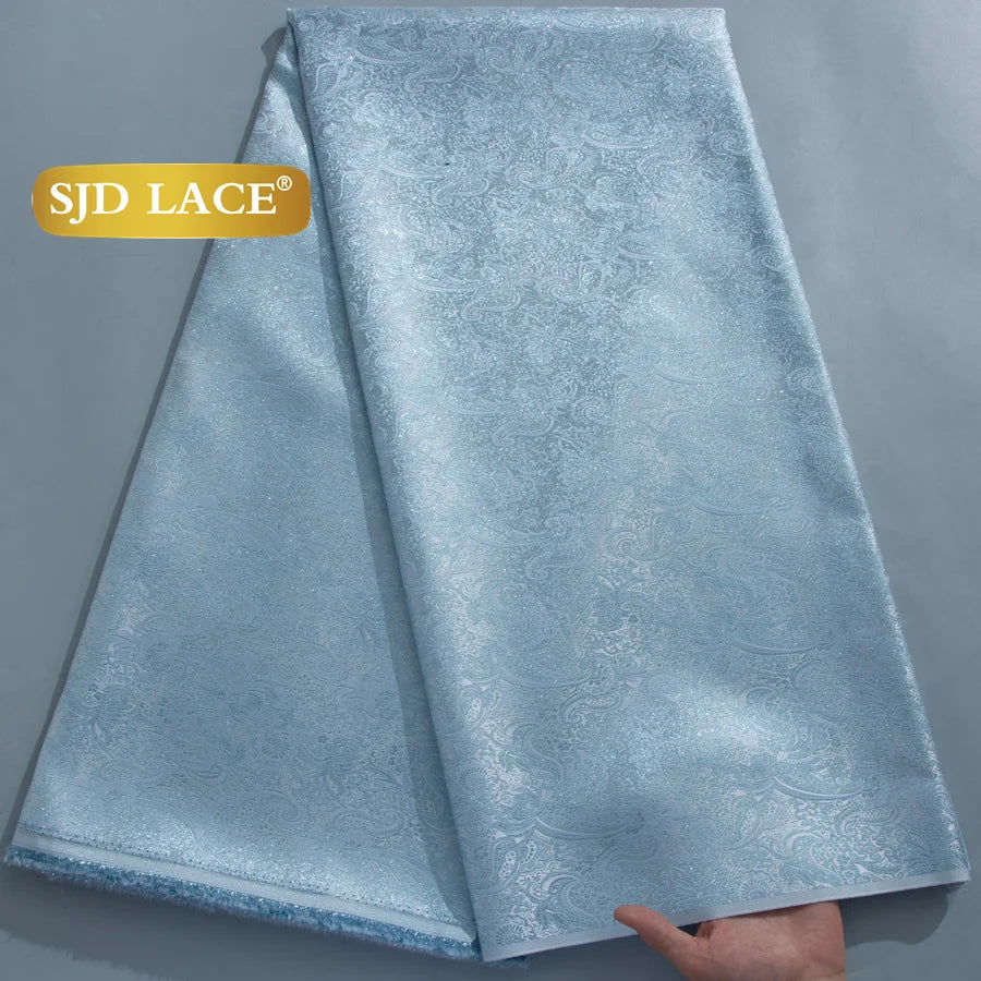 Nigerian Brocade Lace Damask Fabrics African Jacquard For Women Dresses