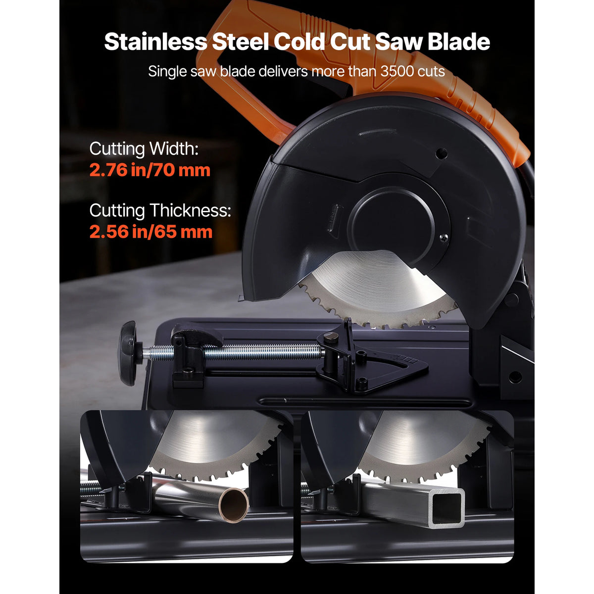 SucceBuy 1200W Metal Chop Saw With Stainless Steel Cold Cut Blade