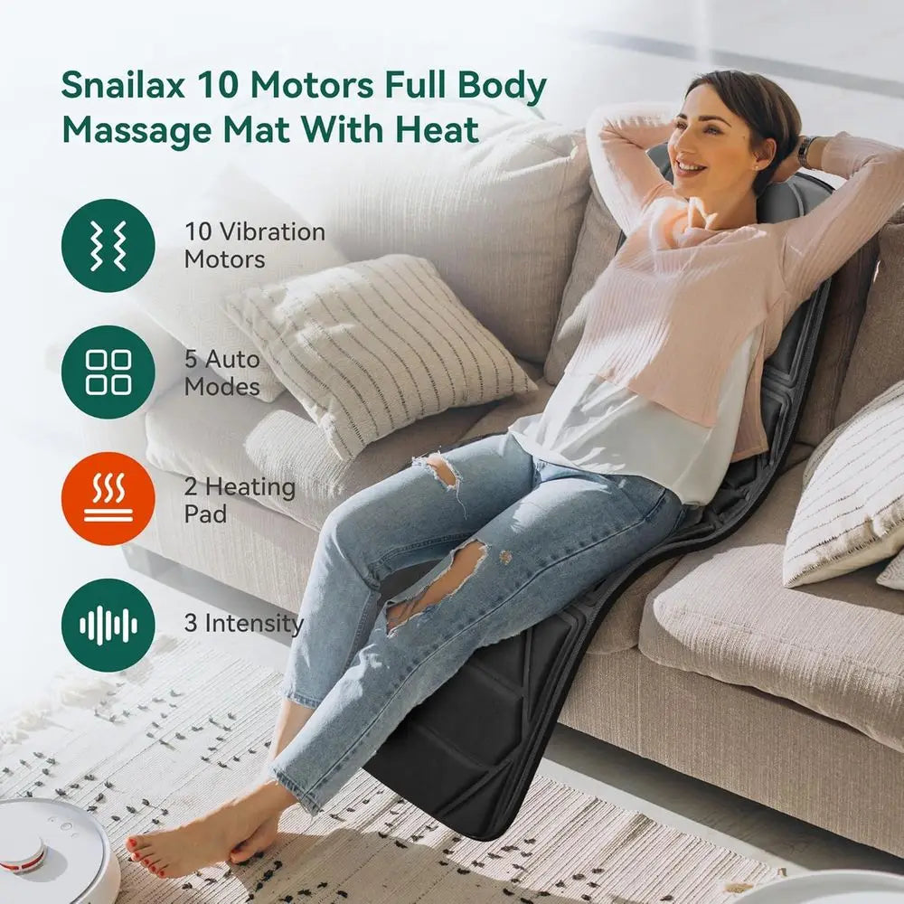 Full Body Vibration Massage Mat With 10 Motors And Heating