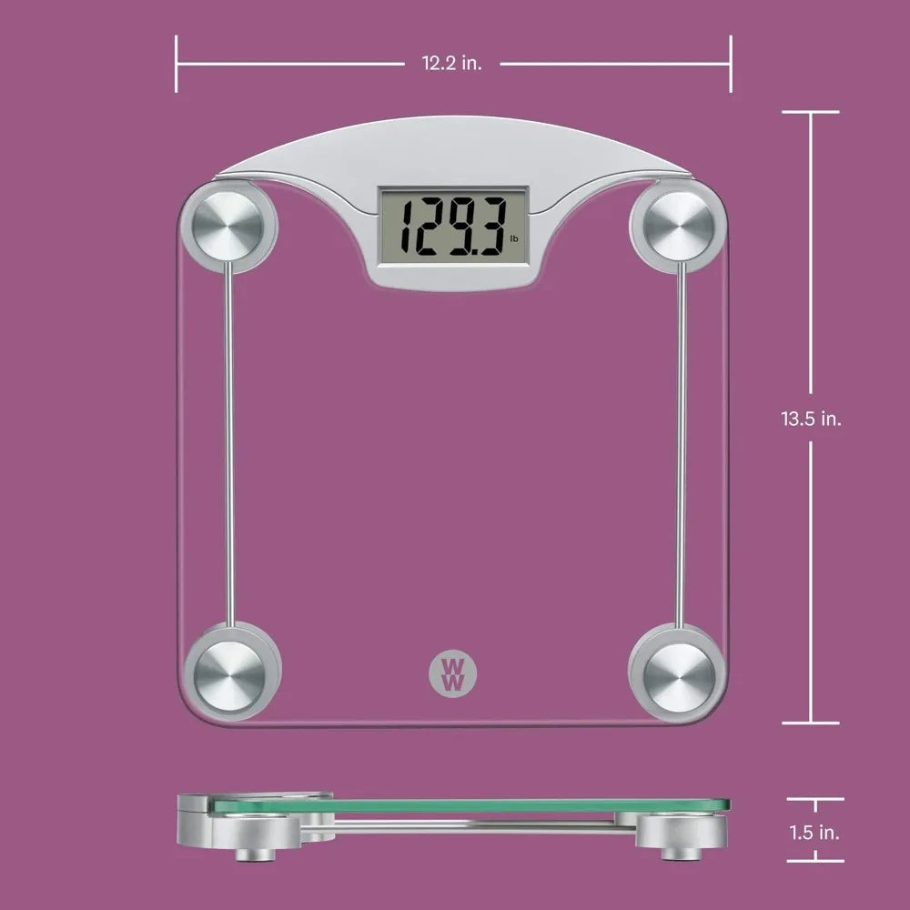 Weight Watchers Scales by Conair Bathroom Scale for Body Weight, Glass Body Scale Measures Weight Up to 400 Lbs