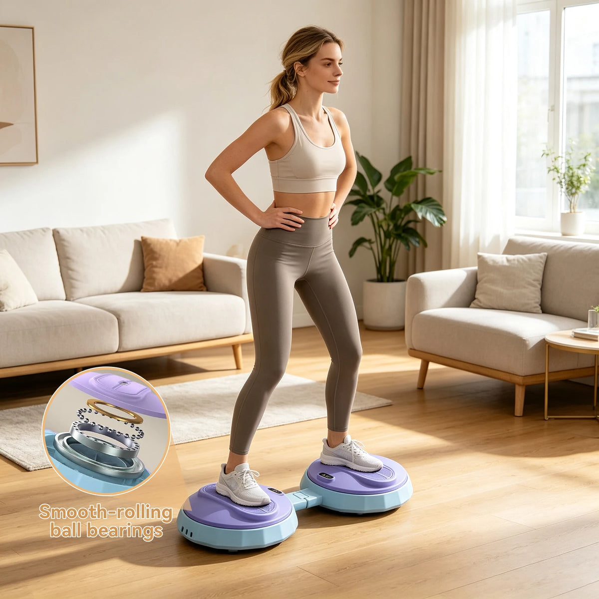QK‑108 Fold Waist Twister Machine With Resistance Bands Indoor Apartment Fat Burning Training Equipment For Men Women Home Use