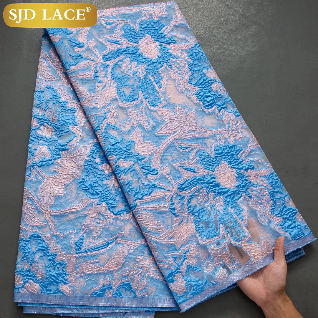 Nigerian Brocade Lace Damask Fabrics African Jacquard For Women Dresses