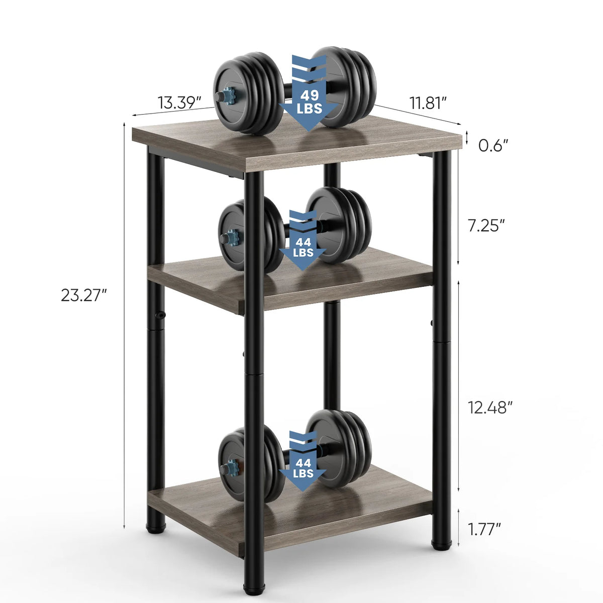 MCQ 3 Tier Living Room End Table Coffee Tables Storage Shelf Nightstand with Adjustable Feet For Tea Dining Tables Home