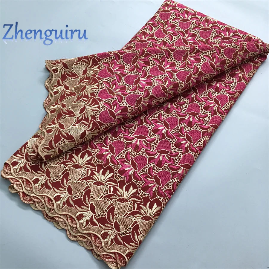 African Lace Fabric Swiss Voile Cotton Embroidered Nigerian Lace 5 Yards
