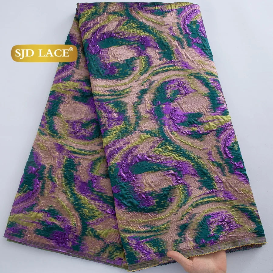 Nigerian Brocade Lace Damask Fabrics African Jacquard For Women Dresses