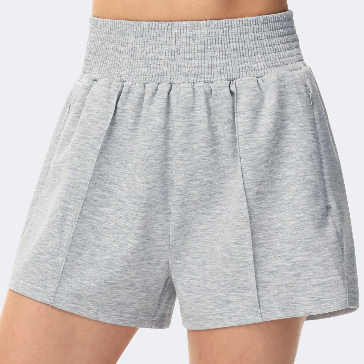 THE GYM PEOPLE Women's High Waist Sweat Shorts Ultra Soft Stretchy Lounge Running Athletic Shorts with Zipper Pockets
