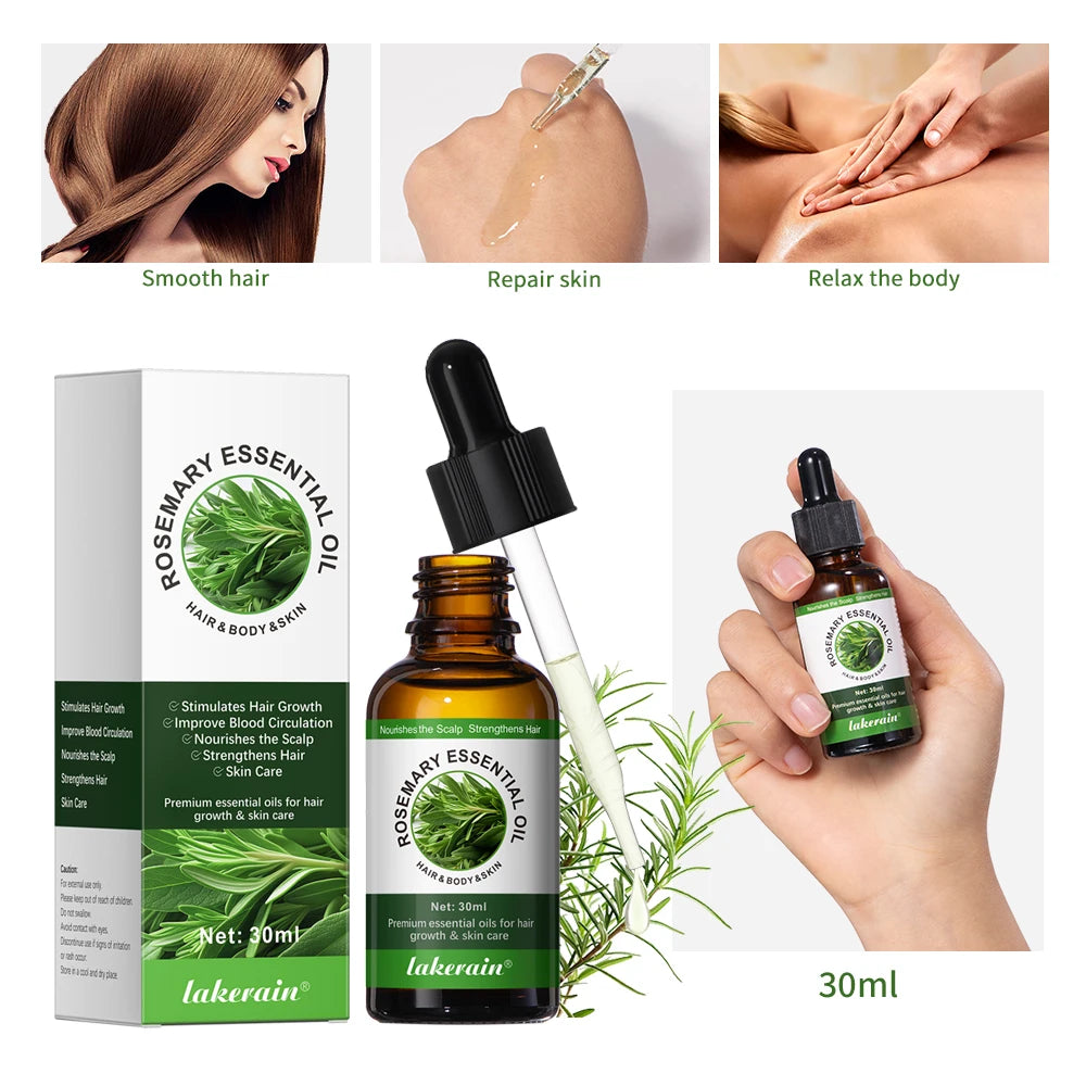Rosemary Essential Oil 30ml Nourish Scalp Support Hair Health Multi‑Use Oil For Hair Skin Eyelash Massage Shower Body Care Natural Hair Oil