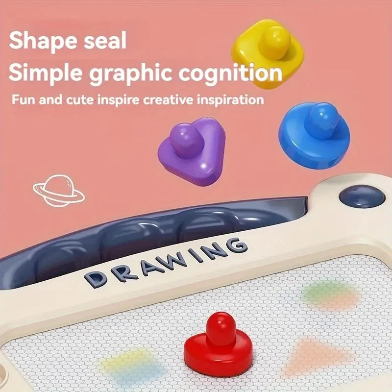 Toddler Magnetic Drawing Table Board, Erasable Kids Graffiti Writing Sketch Pad with Stamps & Pen, Portable Educational Drawing Toy, Perfect Children Holiday Birthday Gift