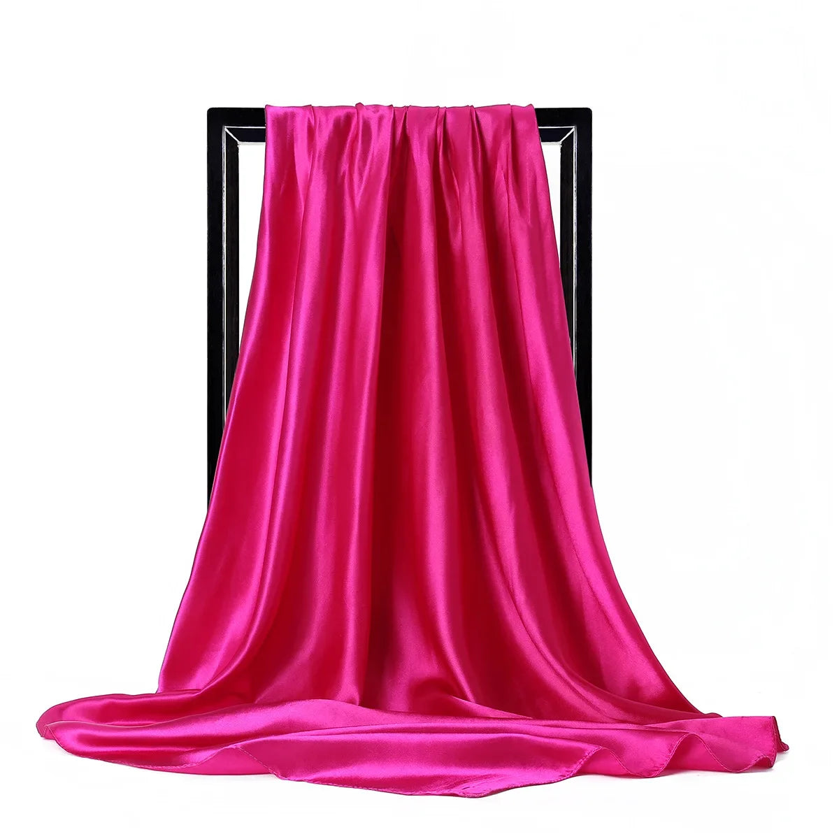 JTVOVO Silk Hijab Scarf Women Satin Solid Bandana Shawl