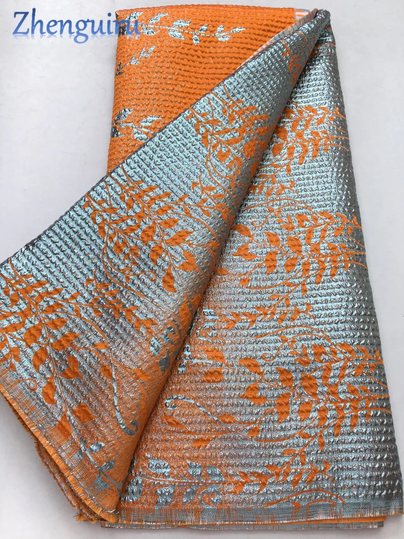 High Quality Nigerian Damask Brocade Lace Fabric For Bride