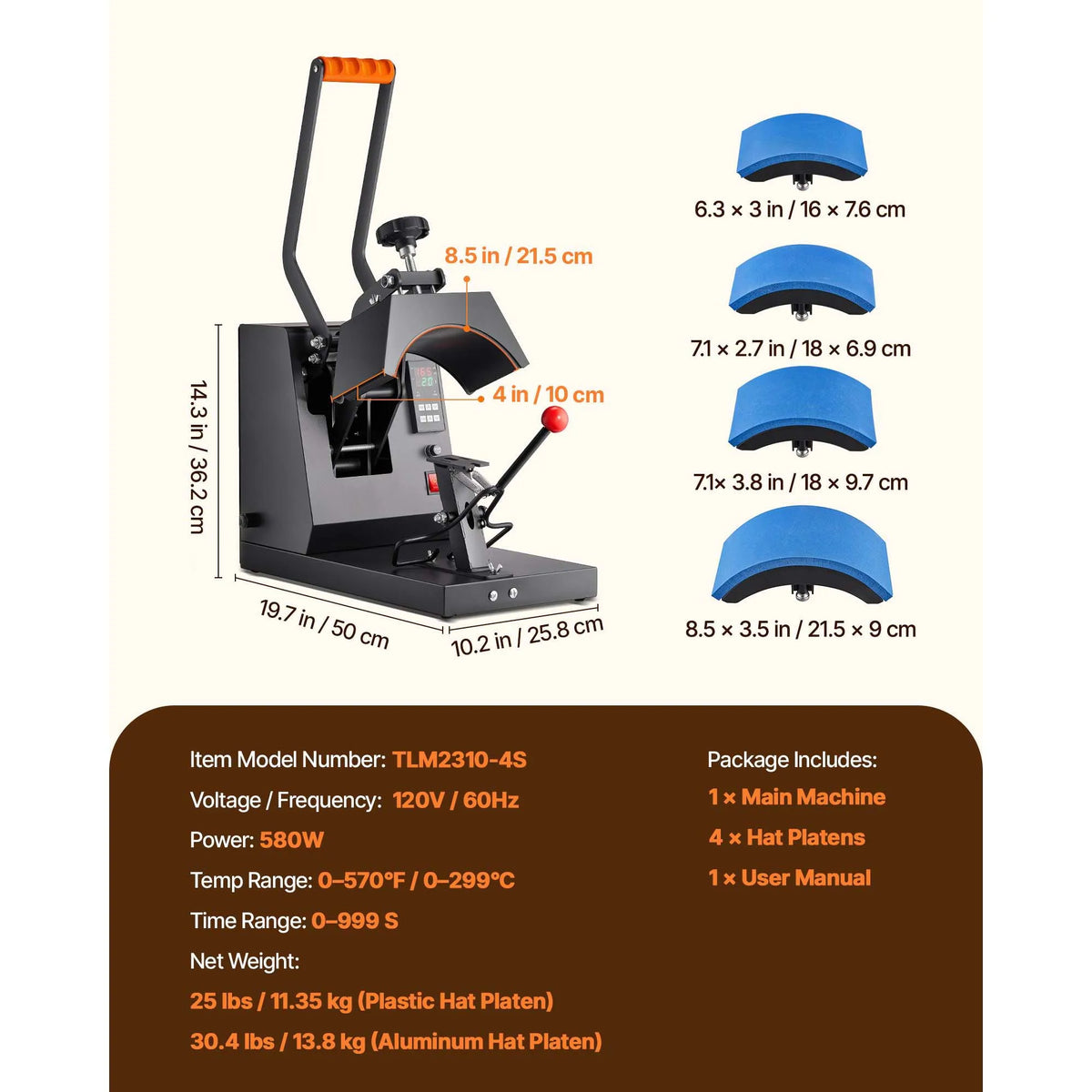 SucceBuy Hat Heat Press Machine with Digital Timer Temperature Control