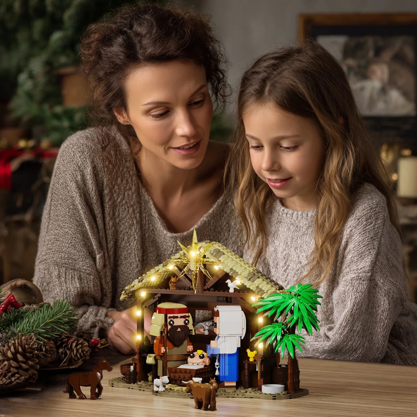 Jesus Building Block Set Home Decor The Nativity Building Toy of Faith Series, Bible Story Jesus Figures Model Room Decoration