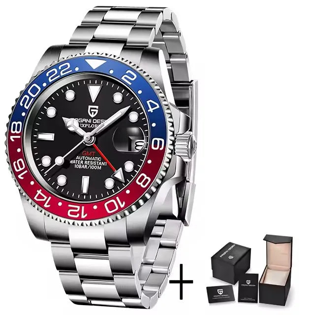 PAGANI DESIGN GMT Men's Luxury Sapphire Automatic Mechanical Watch