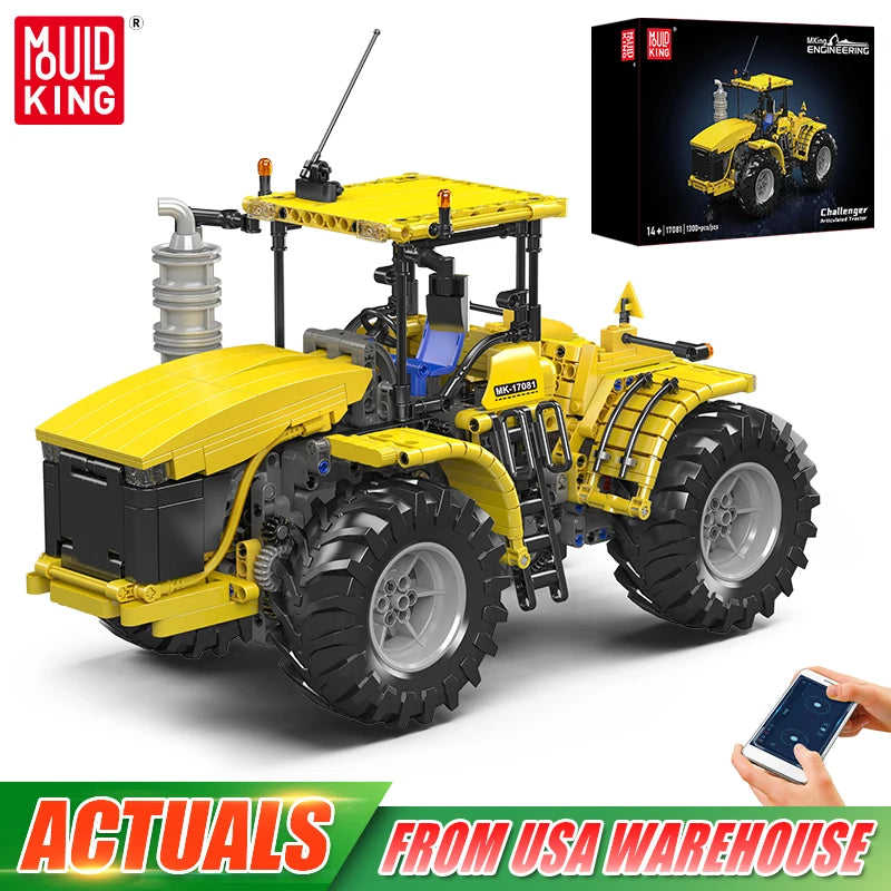 Mould King 17081/17082 Technical Car Toys The RC Challenger Articuated Tractor Building Block Enginerring Truck Brick Kids Gift