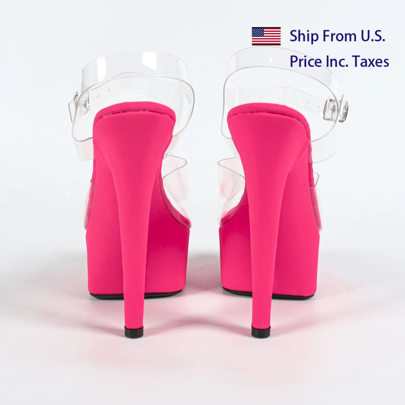 MCLUBGIRL 【Send from US Inc Taxs】Pink Girl Car Model Spring/Summer Party Nightclub Fine Heel High Slippers 15cm Fish Mouth