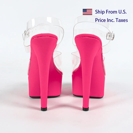 MClubGirl Womens Super High Peep Toe Pu Leather Sandals