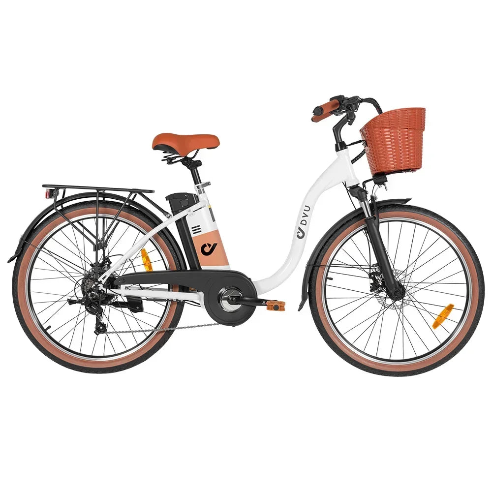 DYU C6 pro Adult Electric Bicycle, 26 Tire  Electric Bike  250W motor city ebike, 36V 15.6AH E-bike,