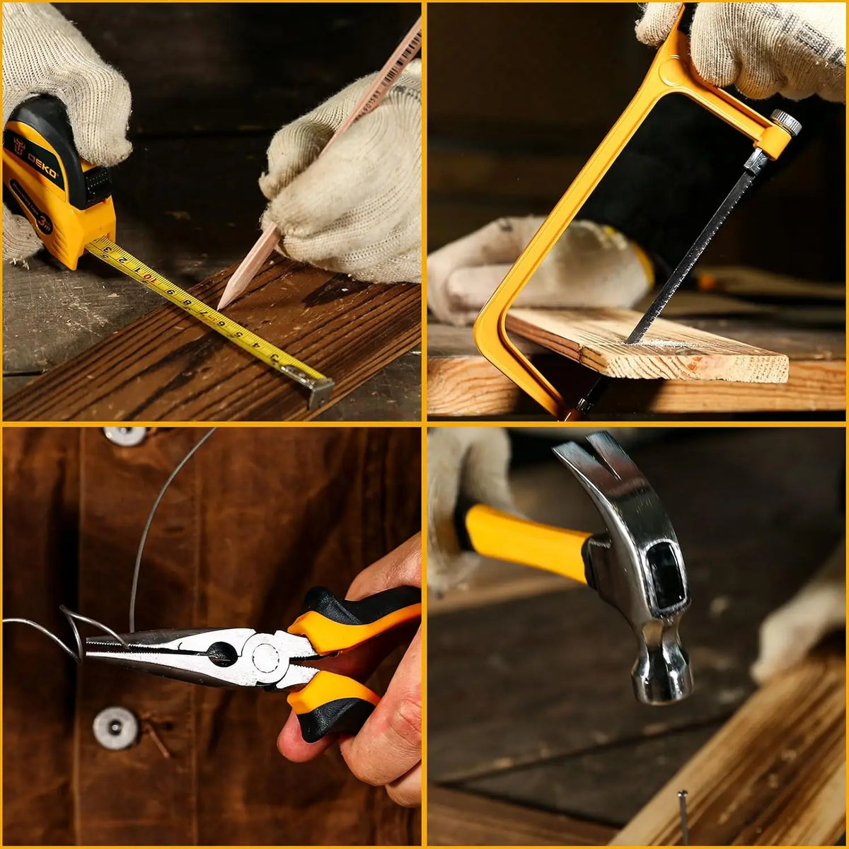 DEKO Cordless Drill Toolbox and Household Repair Tool Set