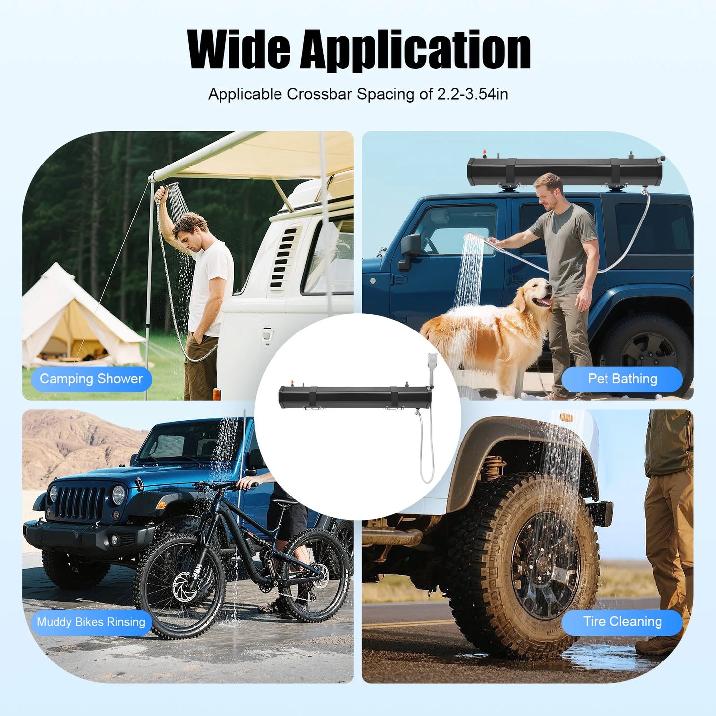 Camping Portable Water Tank Roof Rack Shower For Outdoor Water Supply