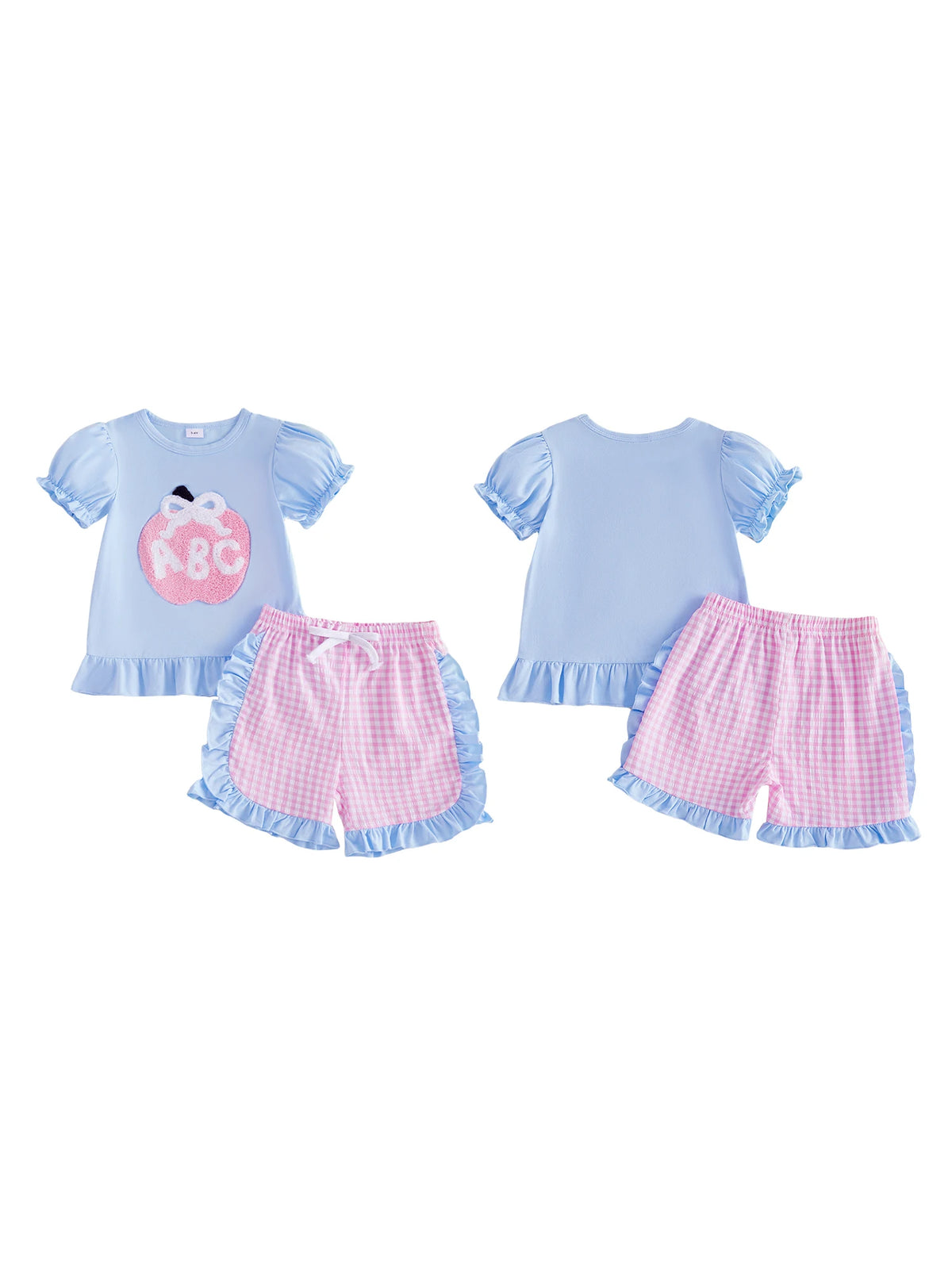 Girls Casual Outfit Floral Print Off-Shoulder Ruffle Tops Denim Shorts 2 Pcs Set for Summer Beach Vacation