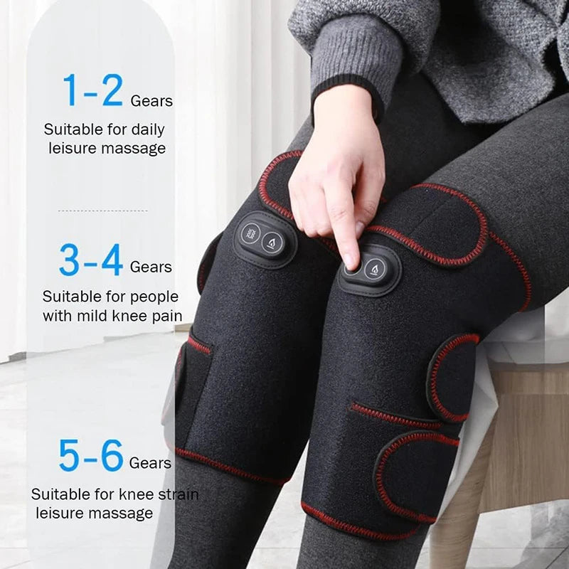 Electric Heated Knee Vibration Massage Pad 3 in 1 Massager
