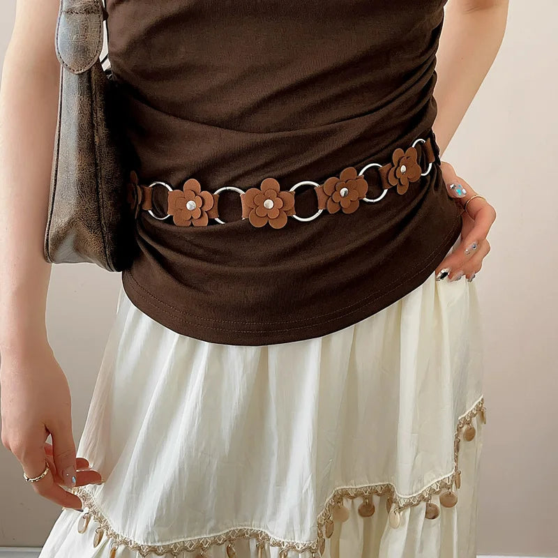 Bohemian Flower Beads Waist Belt For Women High End Accessory