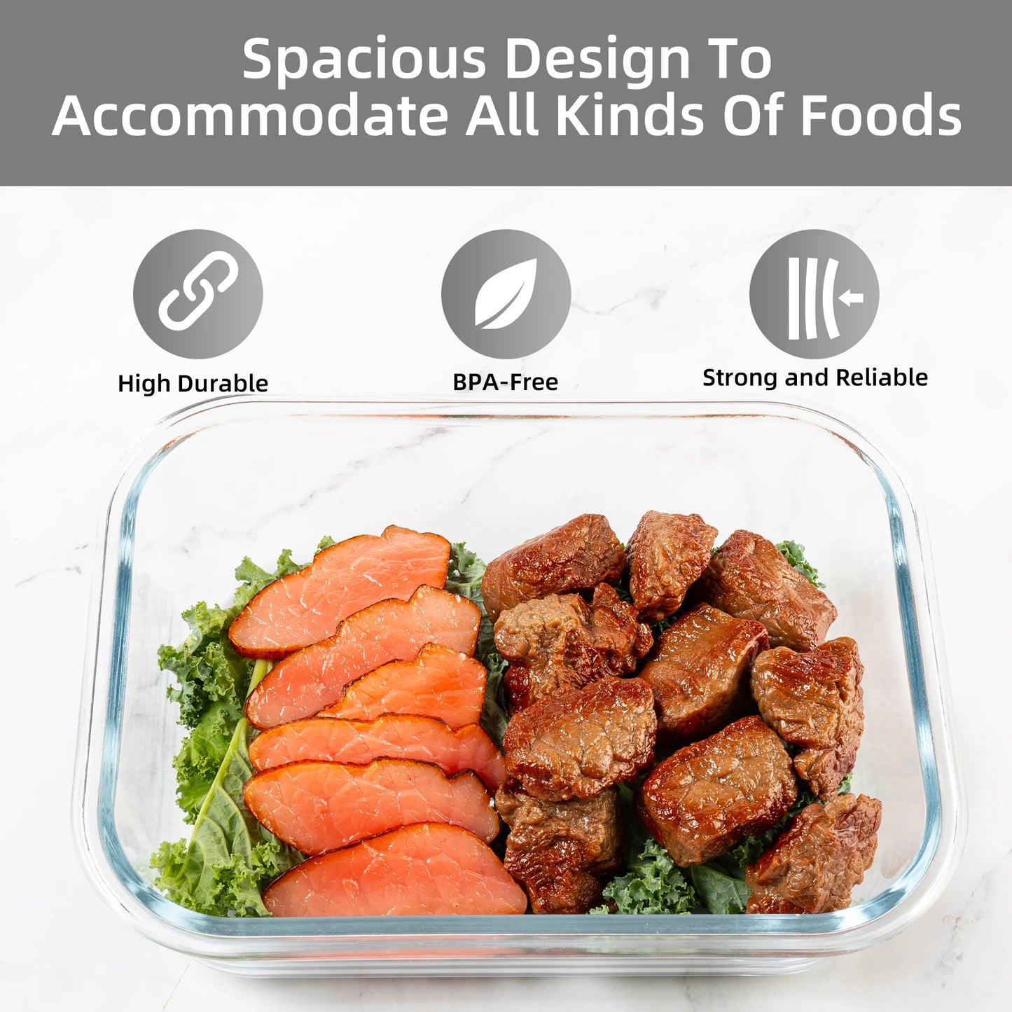 Glass Food Storage Containers Set Leakproof Airtight BPA Free
