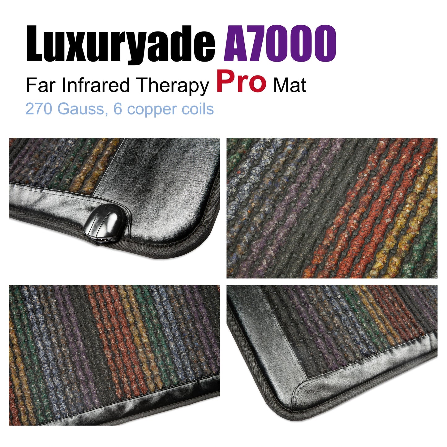 Luxuryade A7000 PEMF Crystal Mat Amethyst Therapy FIR Infrared Massage