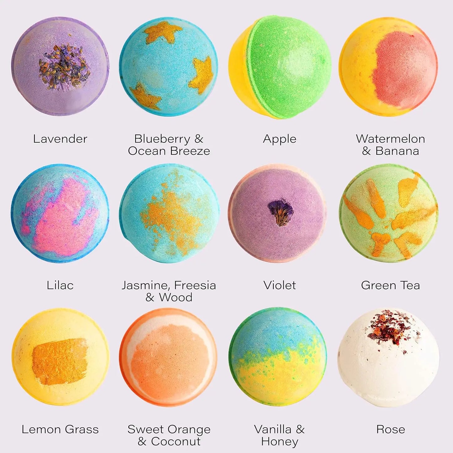 12 XXL Organic Bath Bombs Gift Set for Women Men Kids Long Lasting Floaters Relaxing Aromatherapy Pure Essential Oils Healing