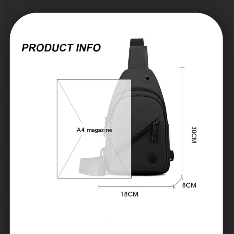 Lightweight Nylon Chest Bag For Men Crossbody Sling Outdoor Use