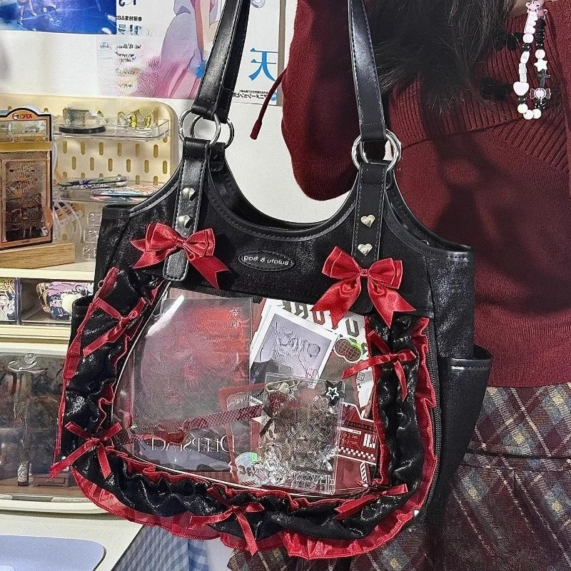 KUROYABU Luxury Ruffled Lolita Shoulder Bag With Lace Details