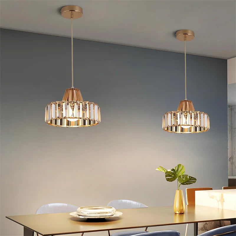 GreeLustr Crystal LED Chandelier Modern Pendant Ceiling Lamp