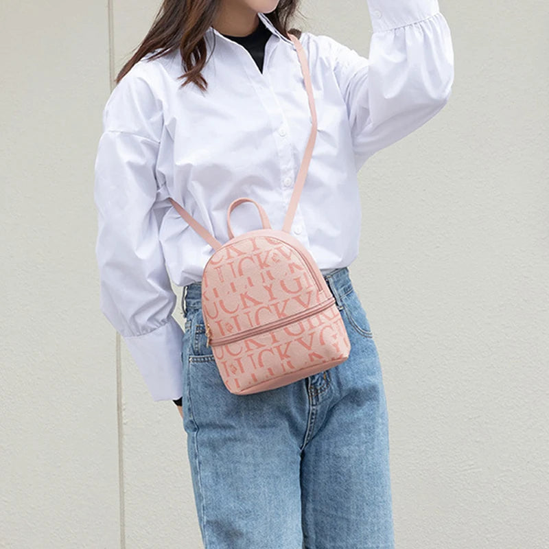 Mini PU Leather Crossbody Backpack For Women Travel