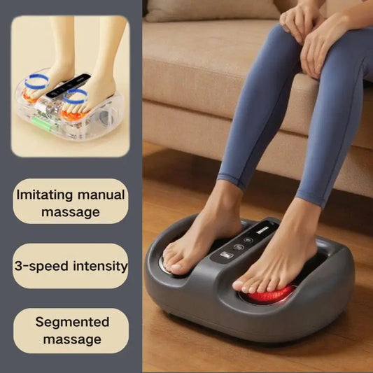Mini Finger Foot Massager With Hot Compress Deep Kneading Vibration