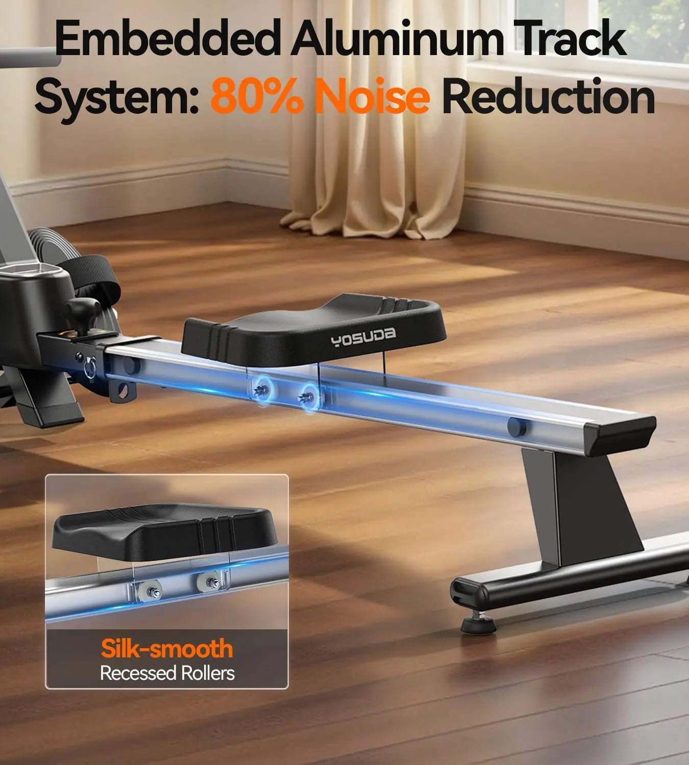 YOSUDA Magnetic Rowing Machine With Bluetooth App Support For Home Gym