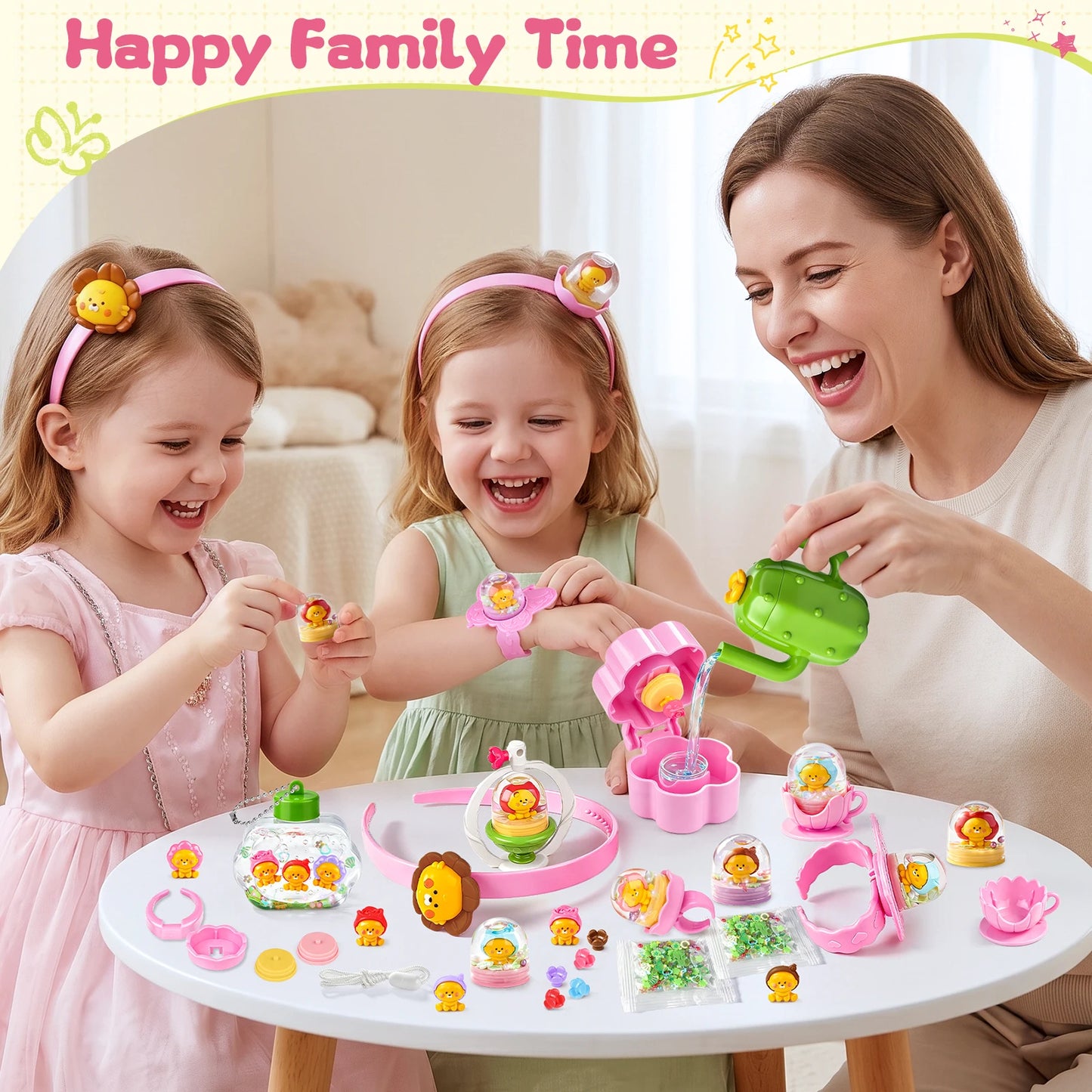DIY Pretend Play Jewelry Toy, Princess Girls Kids Hair Accessories Necklace Makeup Toy Treasure Chest