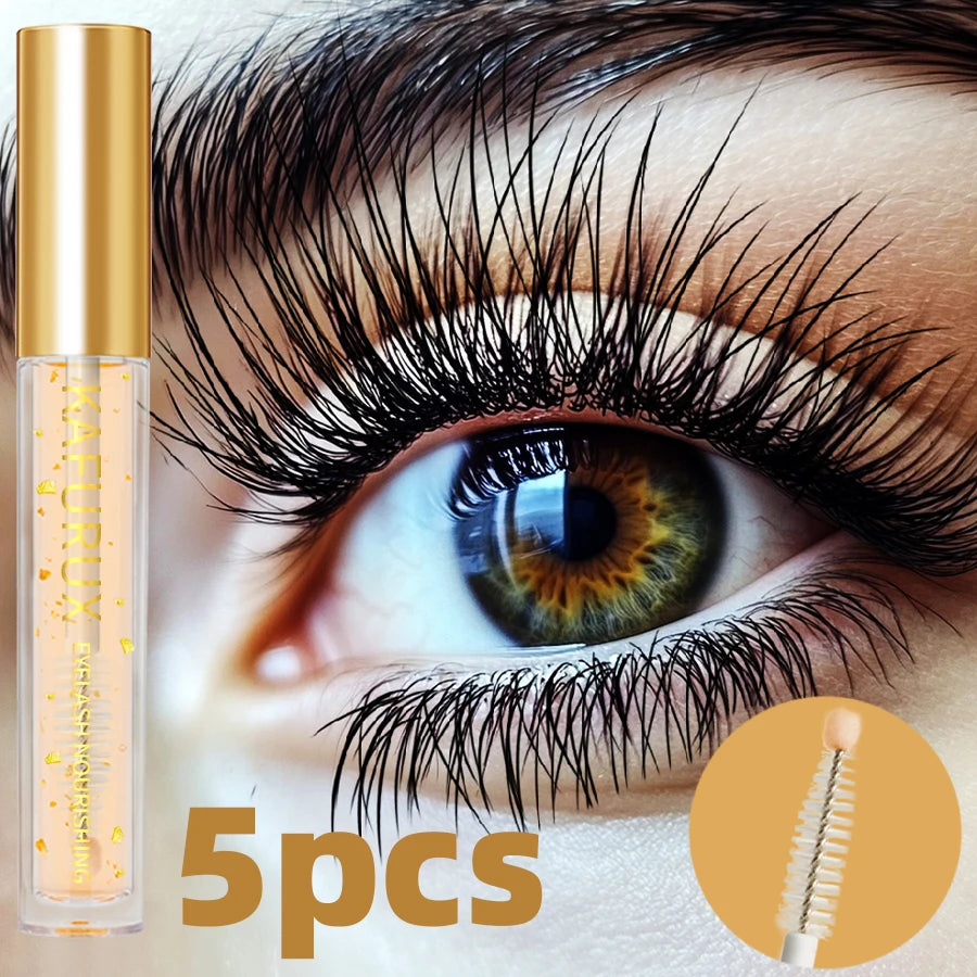 5pcs Nourishing Eyelash and Eyebrow Enhancer Serum Transparent Natural Ingredients for Longer Fuller Thicker Eyebrows Eyelash Korean Makeup Eye Cosmetic for Women Gifts Eye Tools Beauty