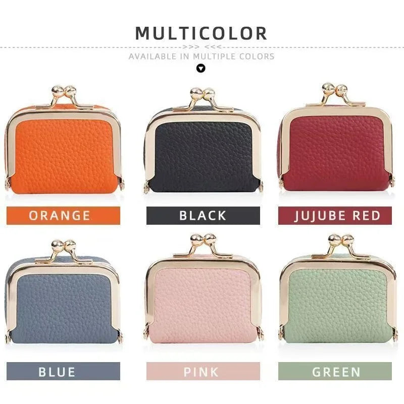 Mini Leather Coin Purse With Gold Clasp For Women Jewelry And Earphone Pouch