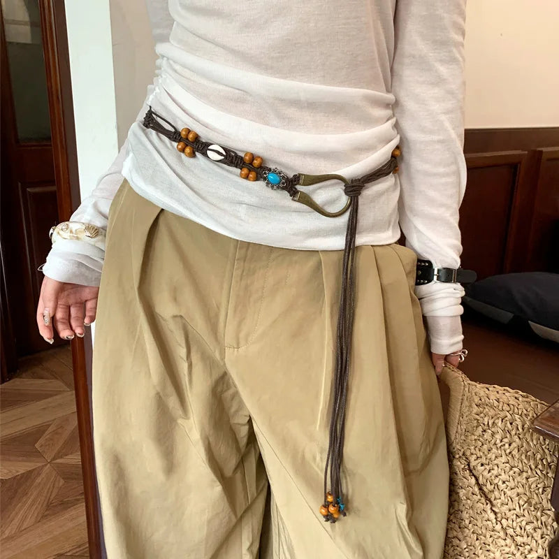 Bohemian Flower Beads Waist Belt For Women High End Accessory