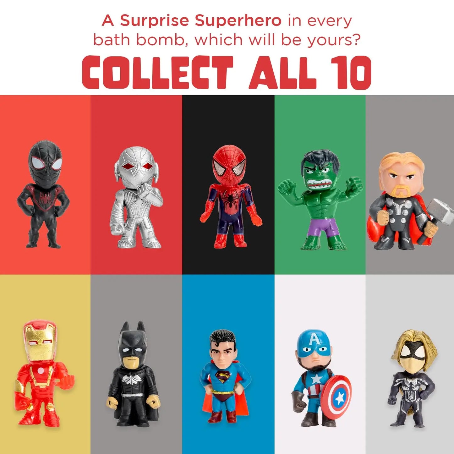 Superhero Bath Bombs for Kids with Surprise Toys Inside, Fruity Scent, USA Made, 1 Pack