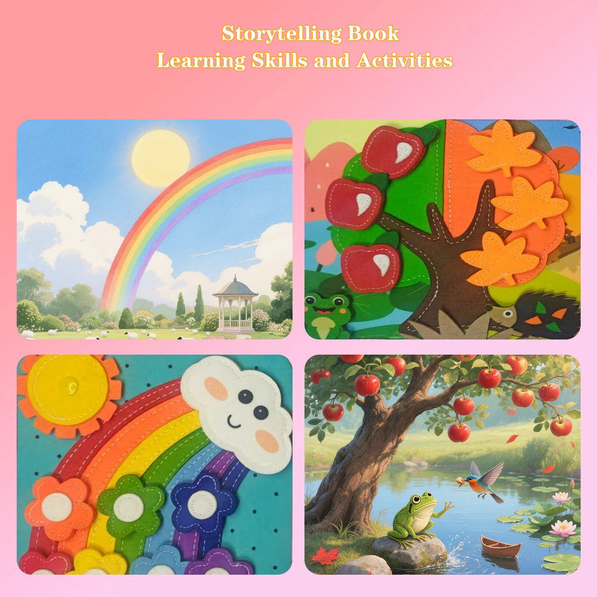 Children's baby Early Education Intelligence Learning baby Toys Felt Learning Board, Busy Board, Busy Book, Cloth Book, Including Life Skills, Alphabet, Numbers, Shapes Colors, Animals, Weather, Toddler Travel Toys, Birthday