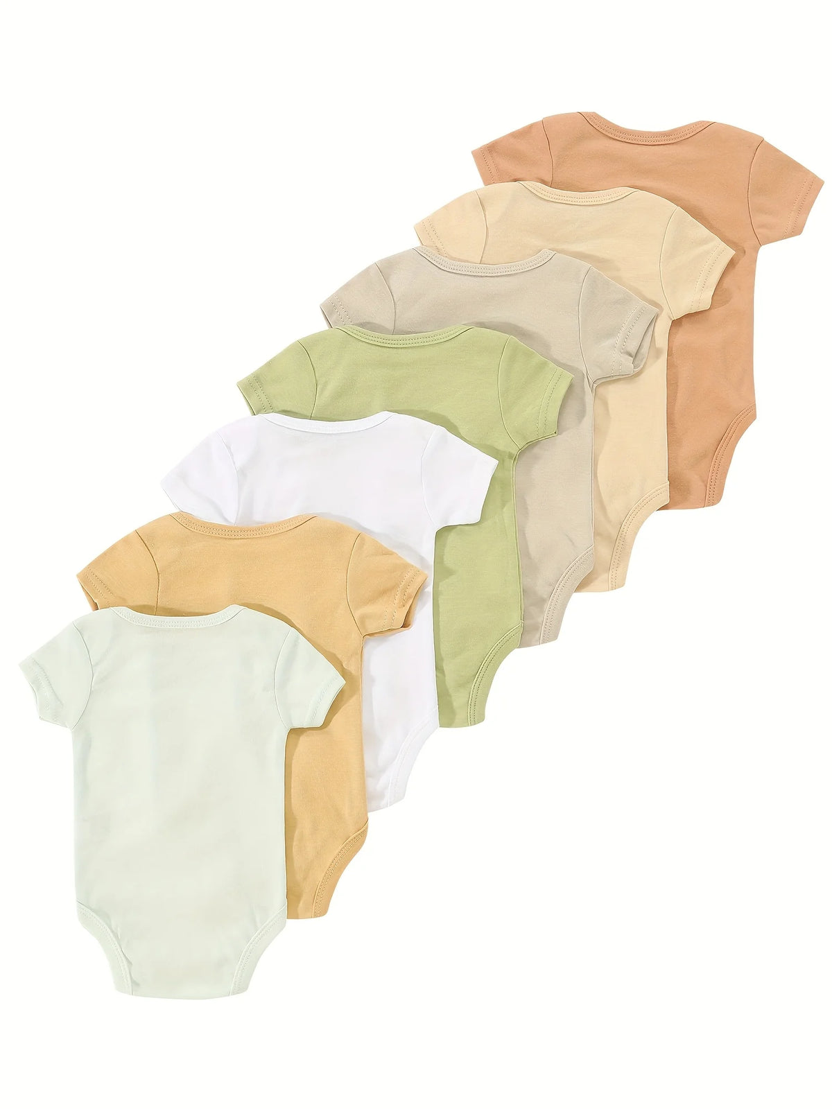 7pcs Set Newborn Infant Romper, 0-9 Months Baby Triangle Bodysuit, Perfect for Outdoor,Infant Romper Set
