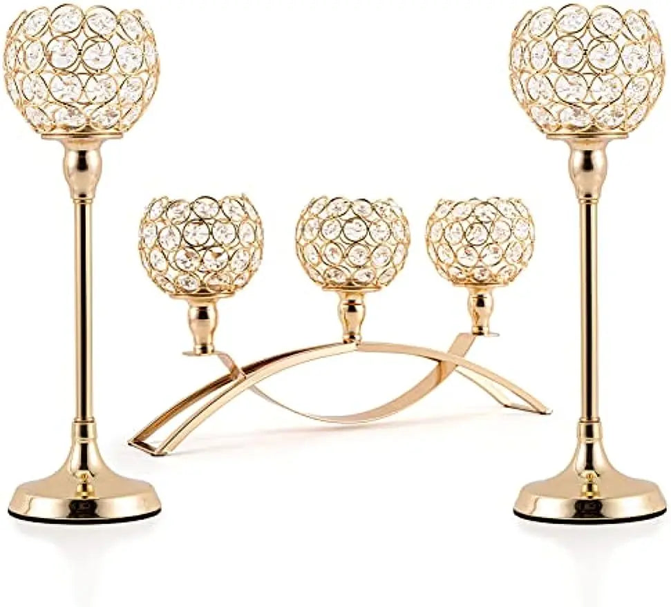 VINCIGANT Metal Tealight Candle Holder Candelabra For Table Centerpieces