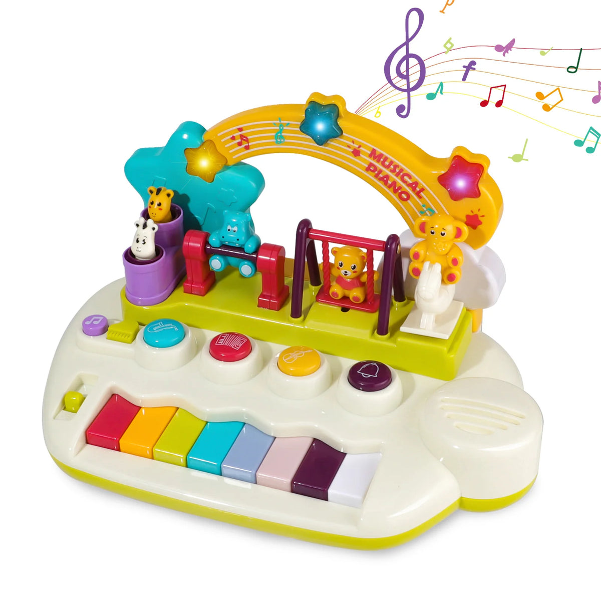 aby Piano Toys for 1+ Years Old Birthday Gifts Animal Light Up Musical Toy Music Toy Instruments Piano Keyboard Toy for Toddlers Infant Learning Educational Interactive Toys 3+ Months