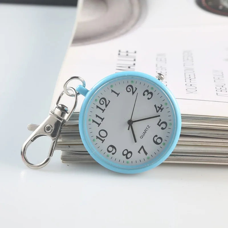 Tiny Cute Quartz Pocket Watch With Keyring For Nurses Doctors
