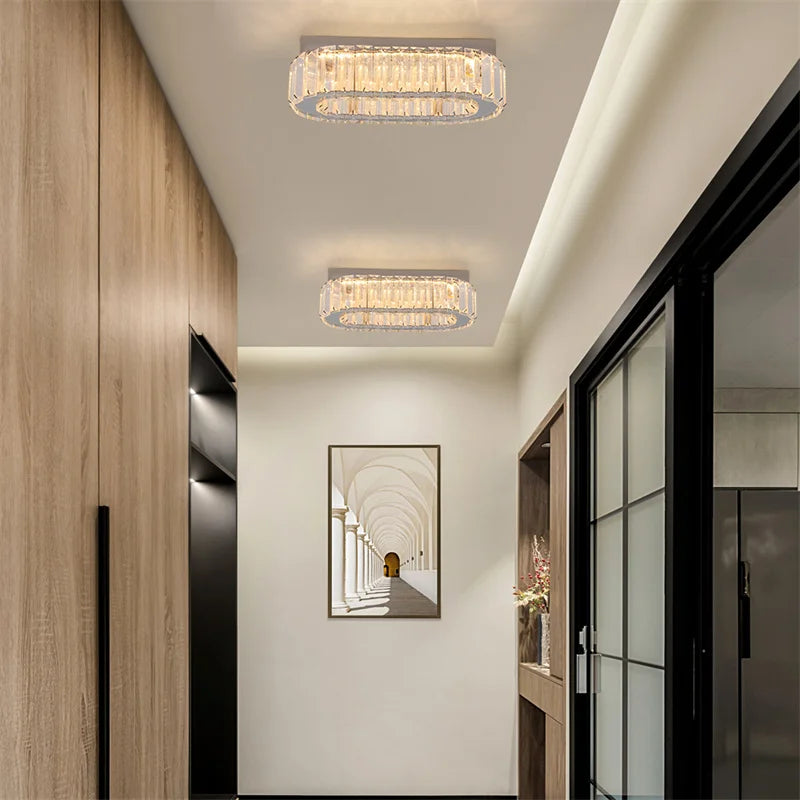 GreeLustr K9 Crystal Oval Ring LED Chandelier Dining Room