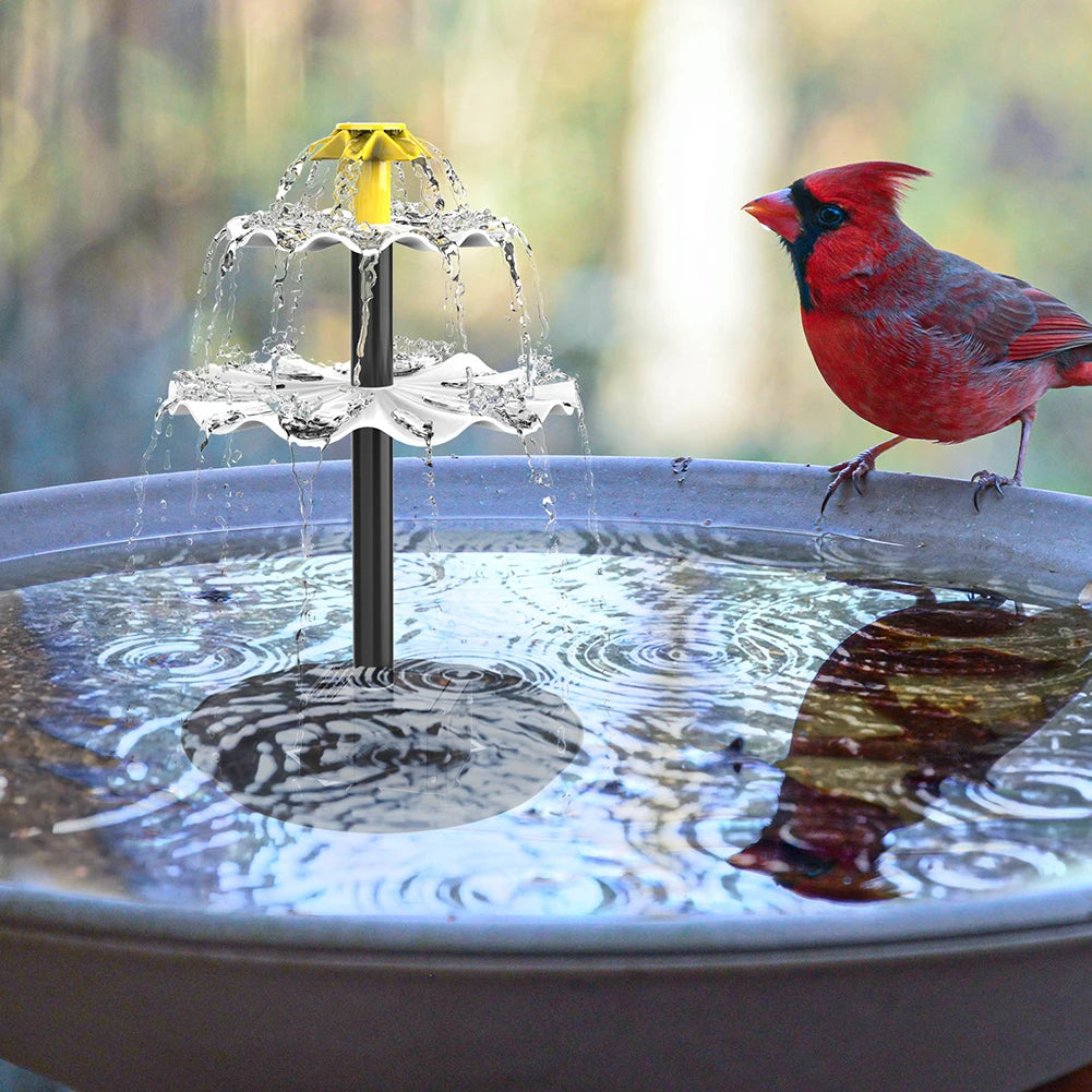 3-Tier Decorative Fountain with Solar Panel Water Fountain and Birdbath Water Fountain with Birdbath for Courtyard Patio Balcony