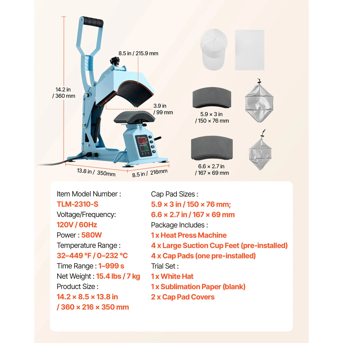 SucceBuy Hat Heat Press Machine with Digital Timer Temperature Control