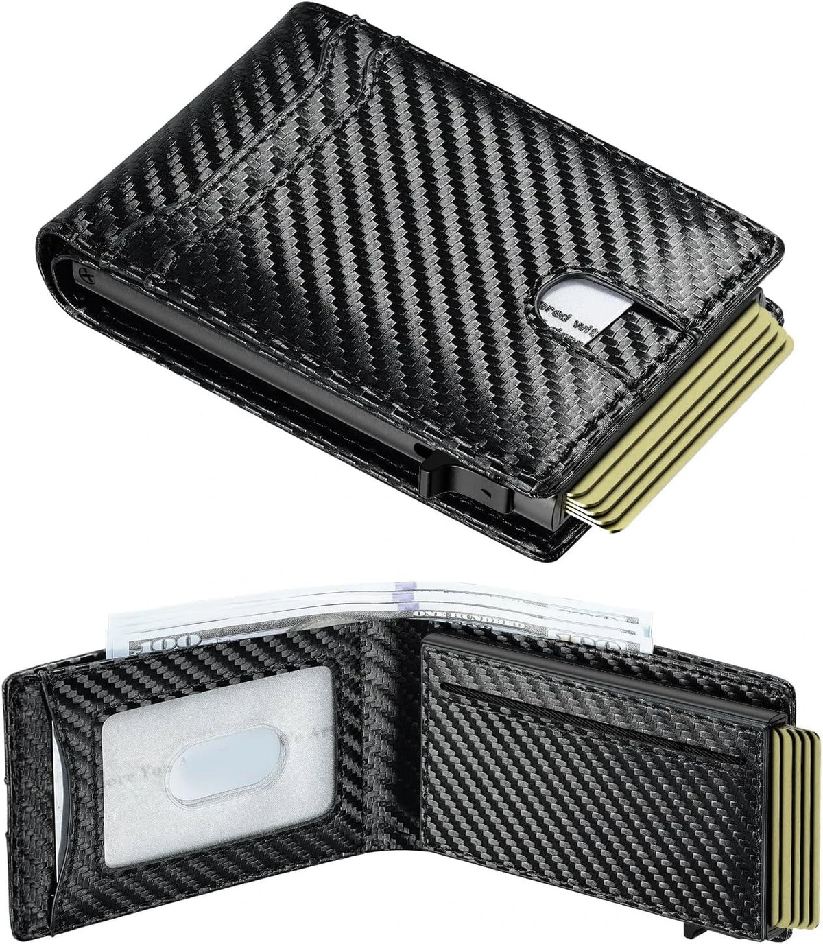 Card Wallet For Men Slim: Smart Rfid Minimalist Front Pocket Pop Up Wallet with ID Window